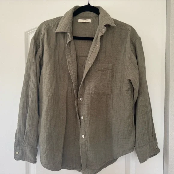 Normal Brand The Kalo Overshirt deep sage green size small - Picture 3 of 6